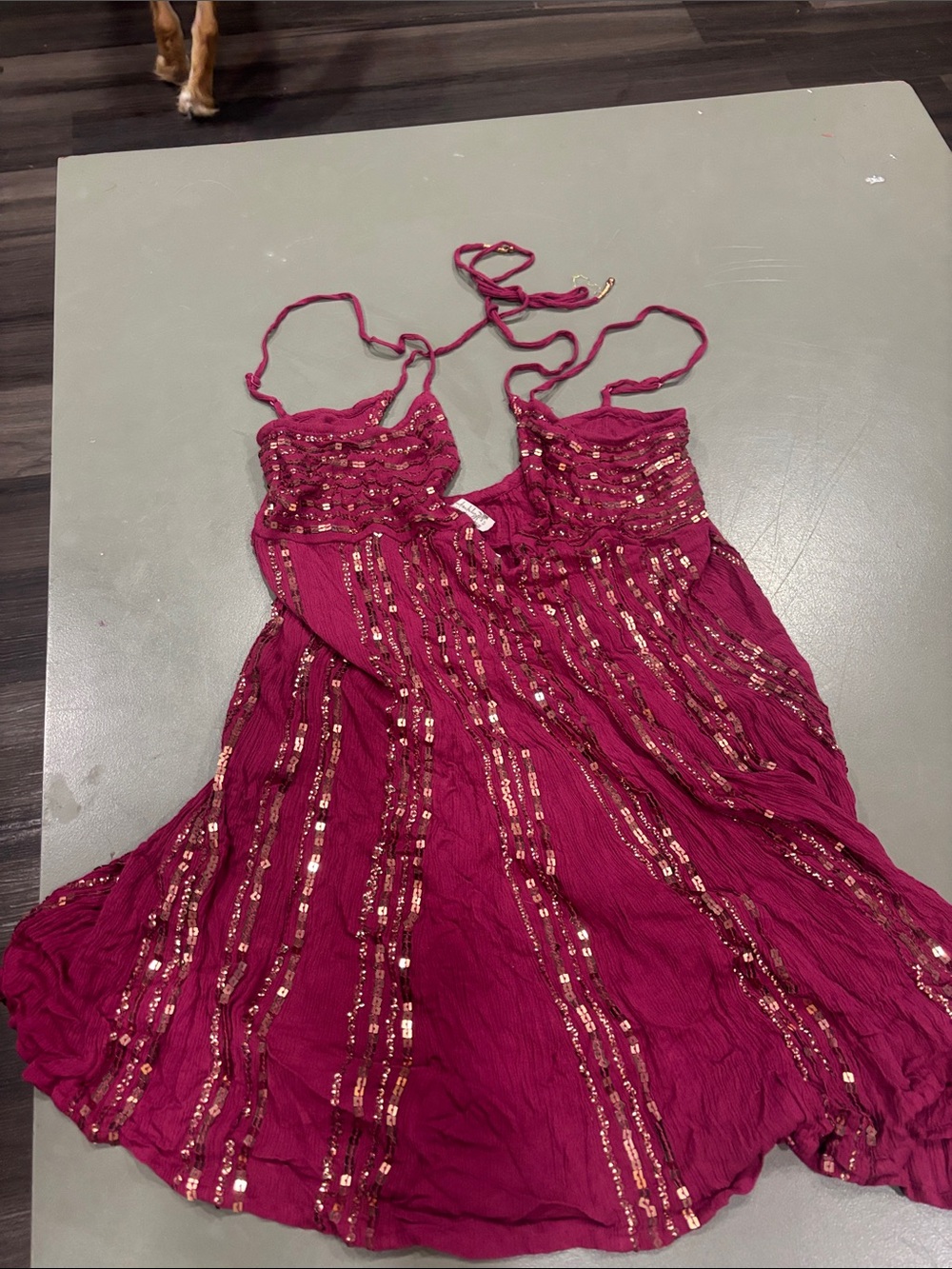 Free People India inspired Fuchsia Sequin - - Picture 3 of 3